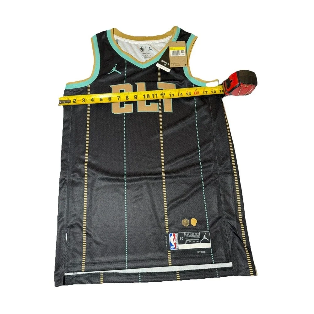 NWT Jordan Charlotte Hornets CLT City Edition NBA Jersey Black Men’s Small 40